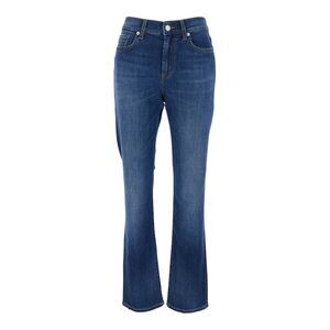 Roy Roger's Blue Five-Pocket Jeans With Logo Patch On The Back In Denim Woman